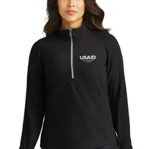 USAID Pijin Port Authority Ladies Microfleece 1/2-Zip Pullover Sweater
