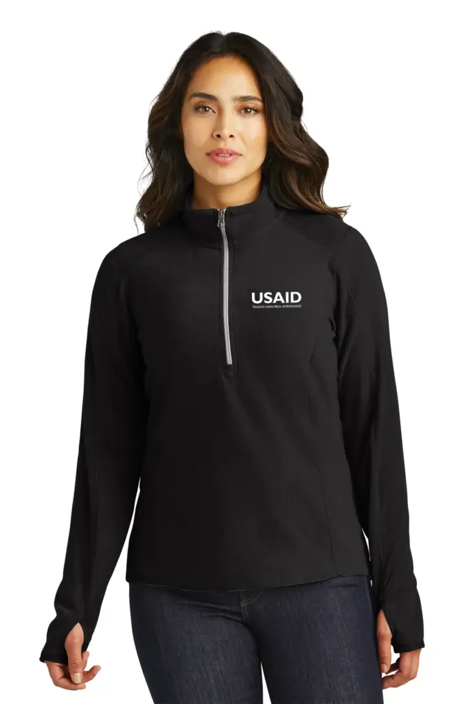 USAID Waray-Waray Port Authority Ladies Microfleece 1/2-Zip Pullover Sweater