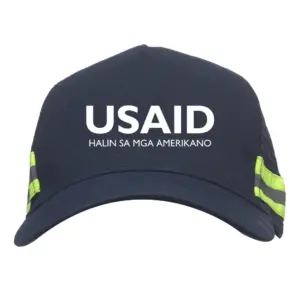 USAID Hiligaynon - Embroidered Structured Safety Reflective Caps (Min 12 pcs)