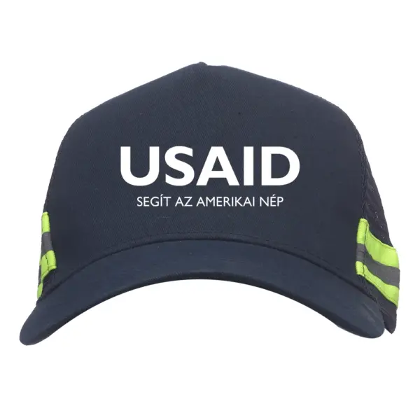 USAID Hun - Embroidered Structured Safety Reflective Caps (Min 12 pcs)