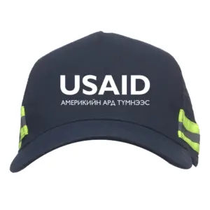 USAID Mongolian - Embroidered Structured Safety Reflective Caps (Min 12 pcs)