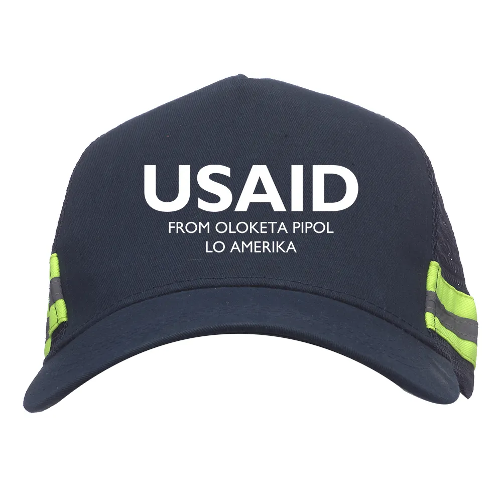 USAID Pijin - Embroidered Structured Safety Reflective Caps (Min 12 pcs)