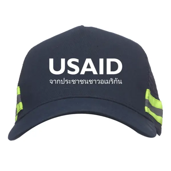 USAID Thai - Embroidered Structured Safety Reflective Caps (Min 12 pcs)