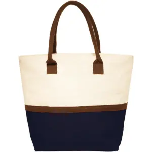USAID Khmer - Two-Tone Jute Beach Tote Bags (17.5"x13.5")