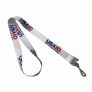USAID Khmer - 3/4" Dye-Sublimation White Lanyards with Swivel Cip