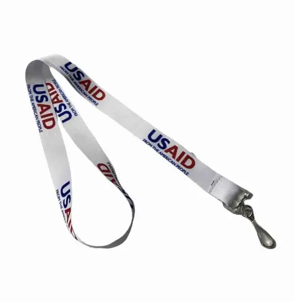USAID Bicolano - 3/4" Dye-Sublimation White Lanyards with Swivel Cip