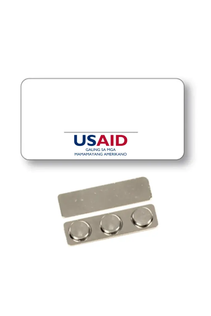 USAID Filipino - Name Badge  White Metal