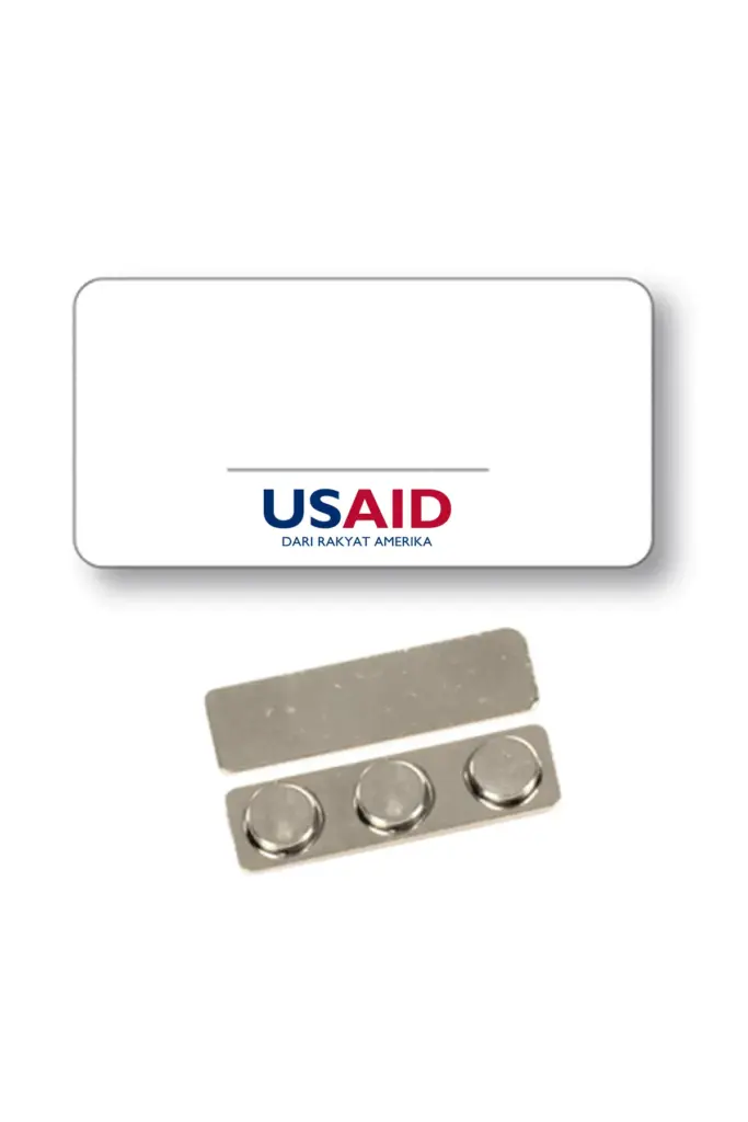USAID Bahasa Indonesia - Name Badge  White Metal