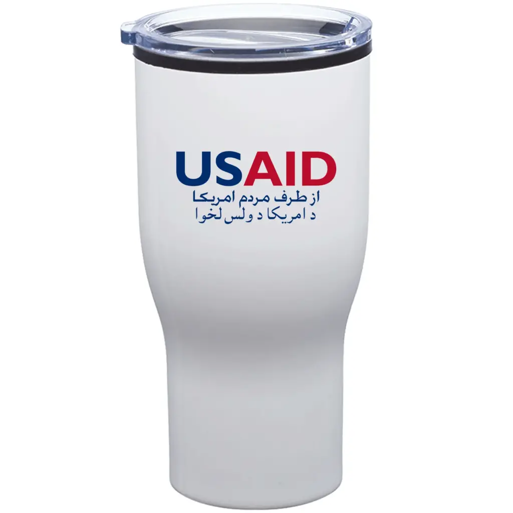 USAID Dari Pashto - 28 Oz. Challenger Stainless Steel Travel Mugs Tumbler