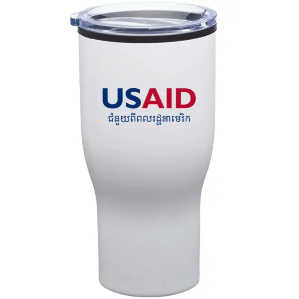 USAID Khmer - 28 Oz. Challenger Stainless Steel Travel Mugs Tumbler