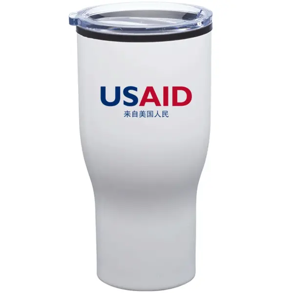 USAID Mandarin - 28 Oz. Challenger Stainless Steel Travel Mugs Tumbler