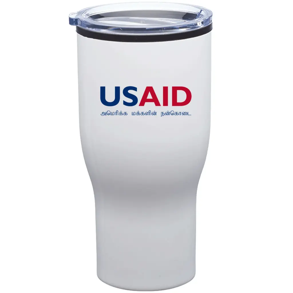USAID Tamil - 28 Oz. Challenger Stainless Steel Travel Mugs Tumbler