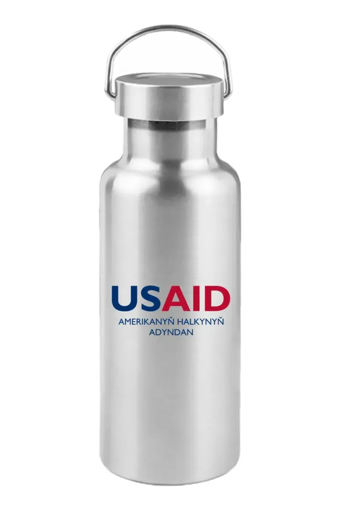 USAID Turkmen - 17 Oz. Stainless Steel Canteen Water Bottles