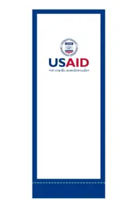 USAID Lao Superior Retractable Banner - 24" Silver Base. Full Color