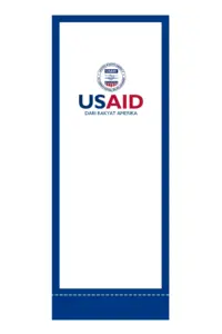 USAID Bahasa Indonesia Superior Retractable Banner - 24" Silver Base. Full Color