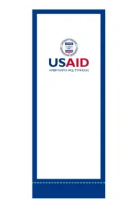 USAID Mongolian Superior Retractable Banner - 24" Silver Base. Full Color