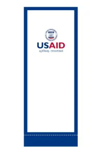 USAID Sinhala Superior Retractable Banner - 24" Silver Base. Full Color