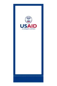 USAID Tajik Superior Retractable Banner - 24" Silver Base. Full Color