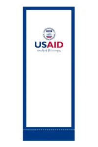 USAID Burmese Superior Retractable Banner - 24" Silver Base. Full Color