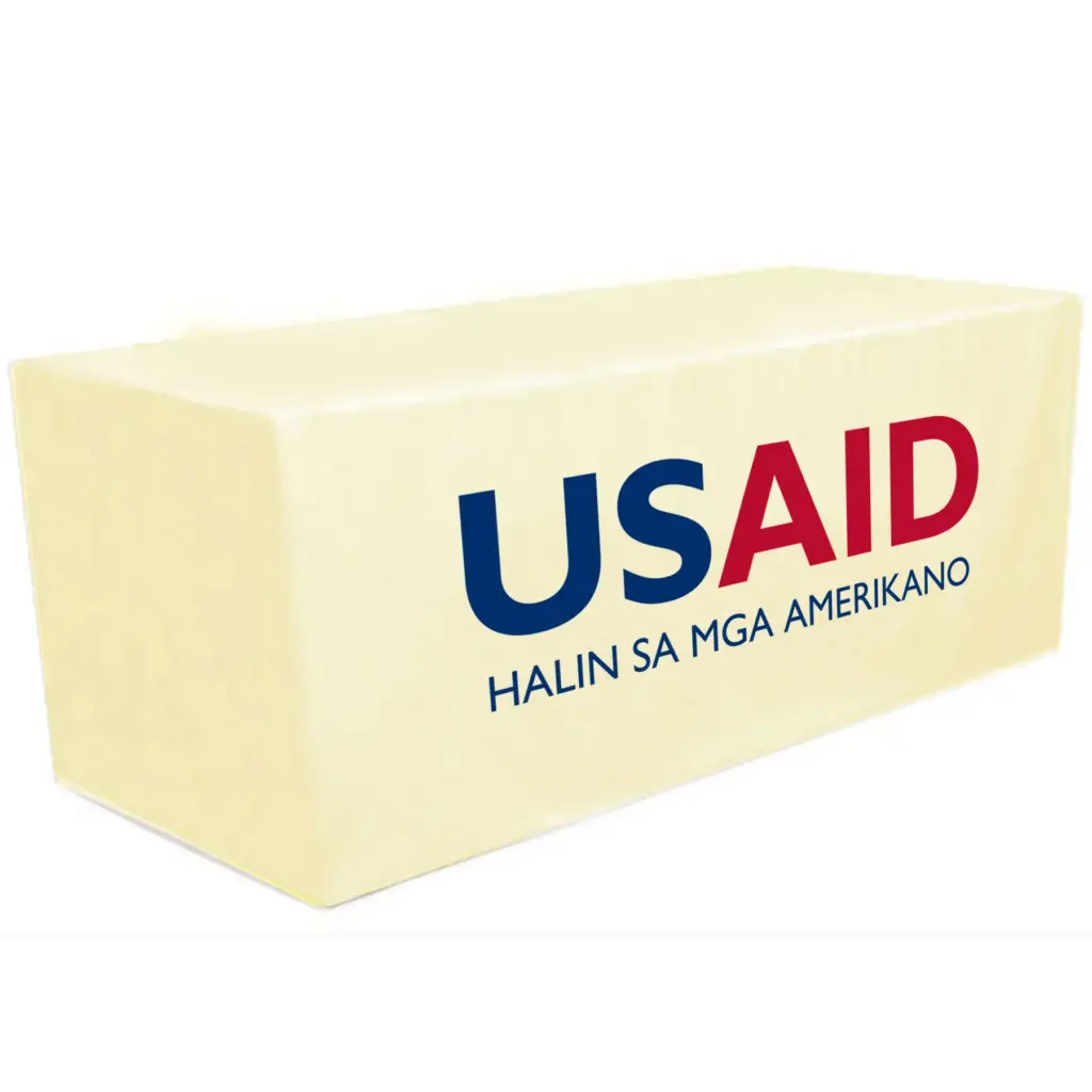 USAID Hiligaynon - 8' Fitted Dye Sub Tablecloth White