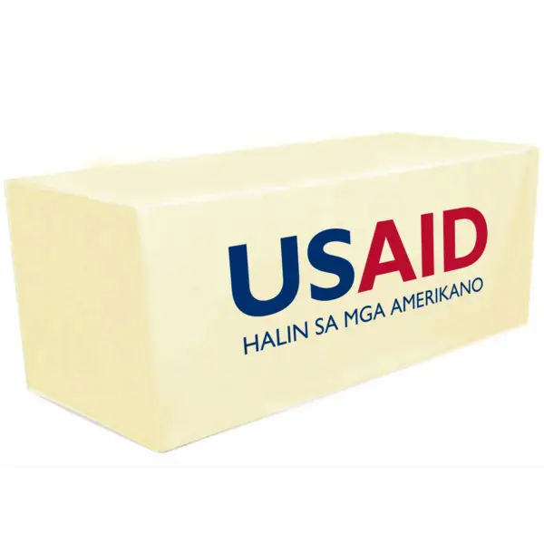 USAID Hiligaynon - 8' Fitted Dye Sub Tablecloth White