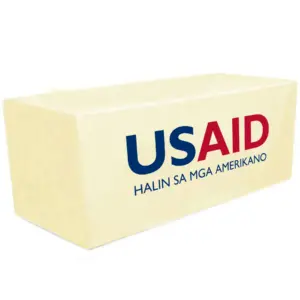 USAID Hiligaynon - 8' Fitted Dye Sub Tablecloth White