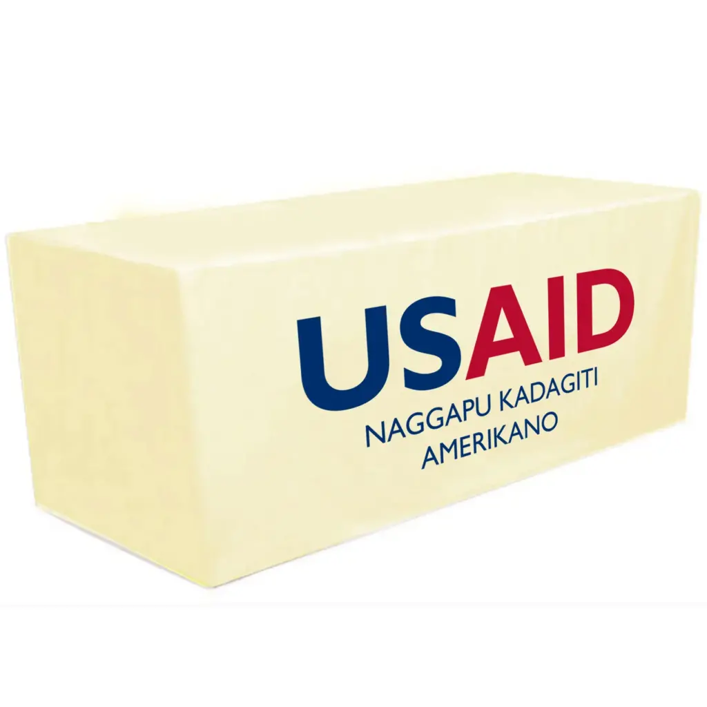 USAID Ilocano - 8' Fitted Dye Sub Tablecloth White
