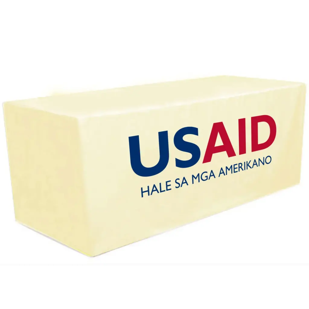 USAID Bicolano - 8' Fitted Dye Sub Tablecloth White