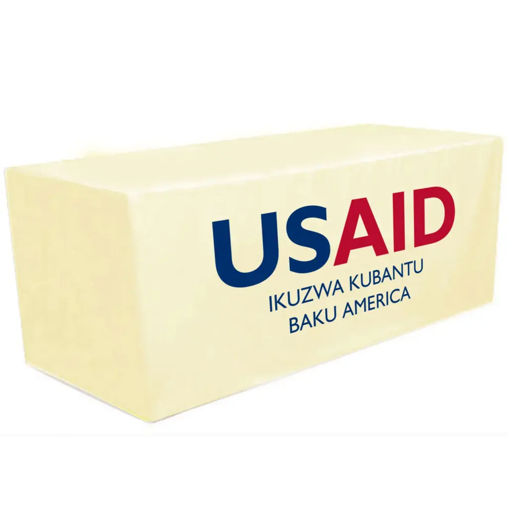 USAID Tonga - 8' Fitted Dye Sub Tablecloth White
