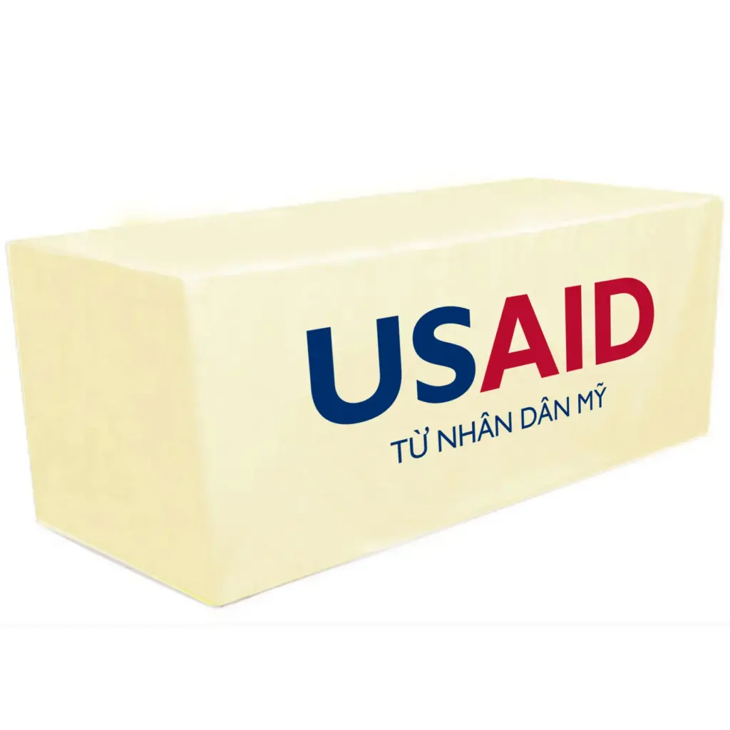 USAID Vietnamese - 8' Fitted Dye Sub Tablecloth White