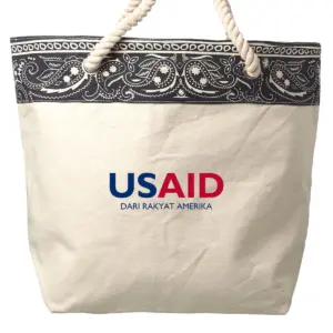 USAID Bahasa Indonesia - Paisley Pattern Canvas Tote Bags (17.5"x12.5")
