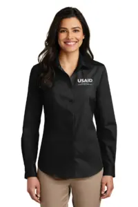 USAID Filipino Port Authority Ladies Long Sleeve Care Free Poplin Shirt