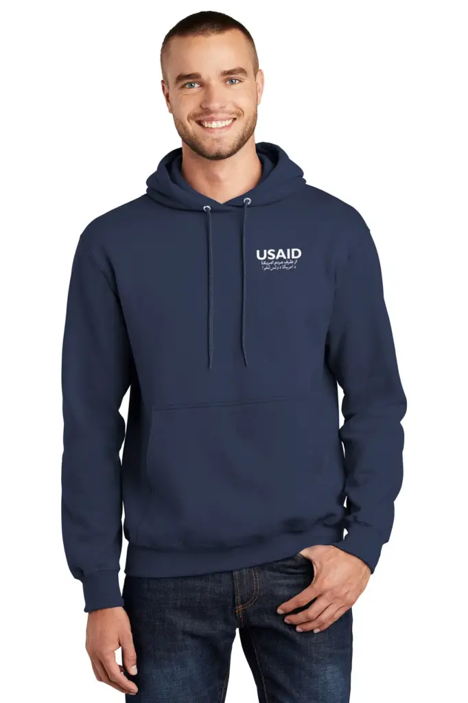 USAID Dari Pashto - Port & Company Men's Essential Fleece Pullover Hooded Sweatshirt