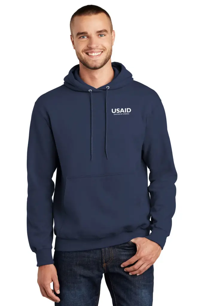 USAID Bahasa Indonesia - Port & Company Men's Essential Fleece Pullover Hooded Sweatshirt