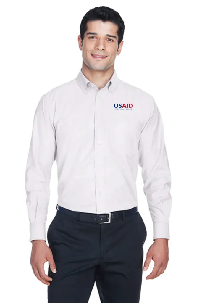 USAID Bicolano - Harriton Men's Long-Sleeve Oxford with Stain-Release