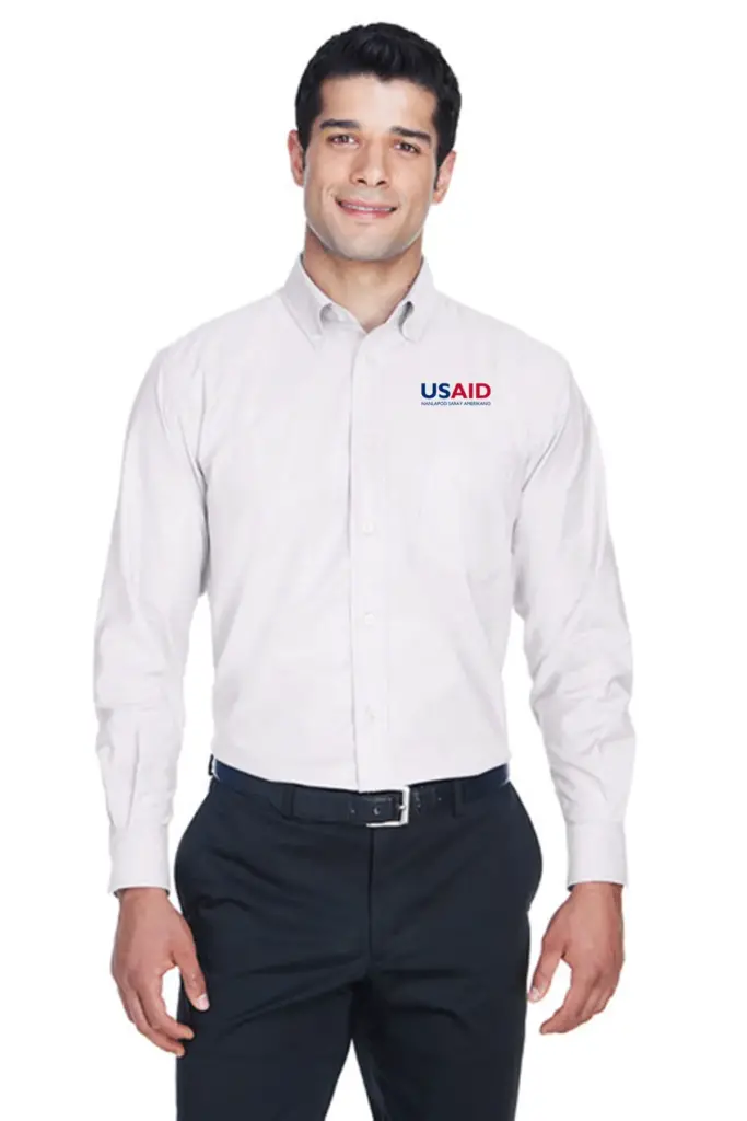 USAID Pangasinense - Harriton Men's Long-Sleeve Oxford with Stain-Release