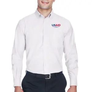 USAID Pijin - Harriton Men's Long-Sleeve Oxford with Stain-Release