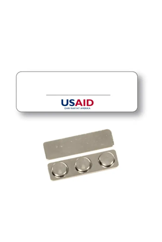 USAID Bahasa Indonesia - Name Badge White Metal