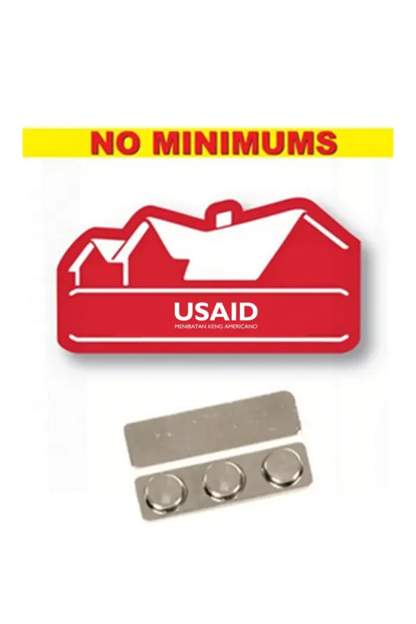 USAID Kapampangan - Name badge Custom Shape Red Plastic