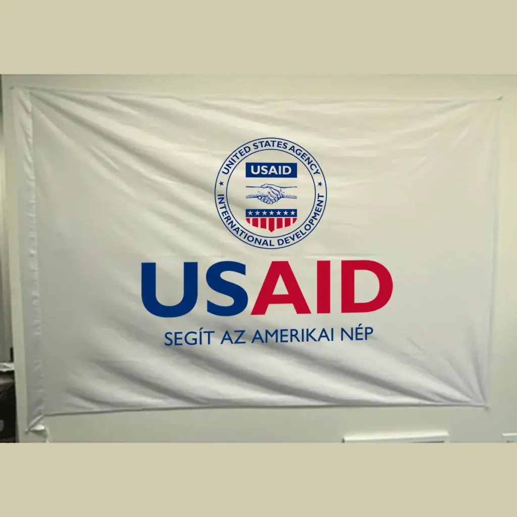 USAID Hun Pole USAID Flag - Single Sided 3 x 5 feet