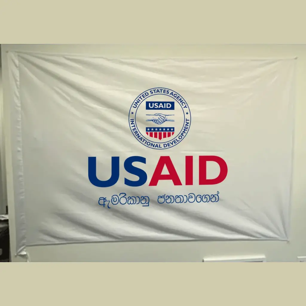 USAID Sinhala Pole USAID Flag - Single Sided 4 x 6 feet