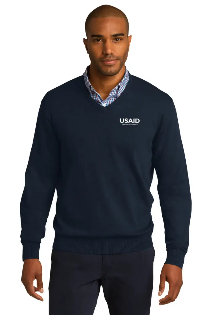 USAID Bahasa Indonesia - Port Authority Men's V-Neck Sweater