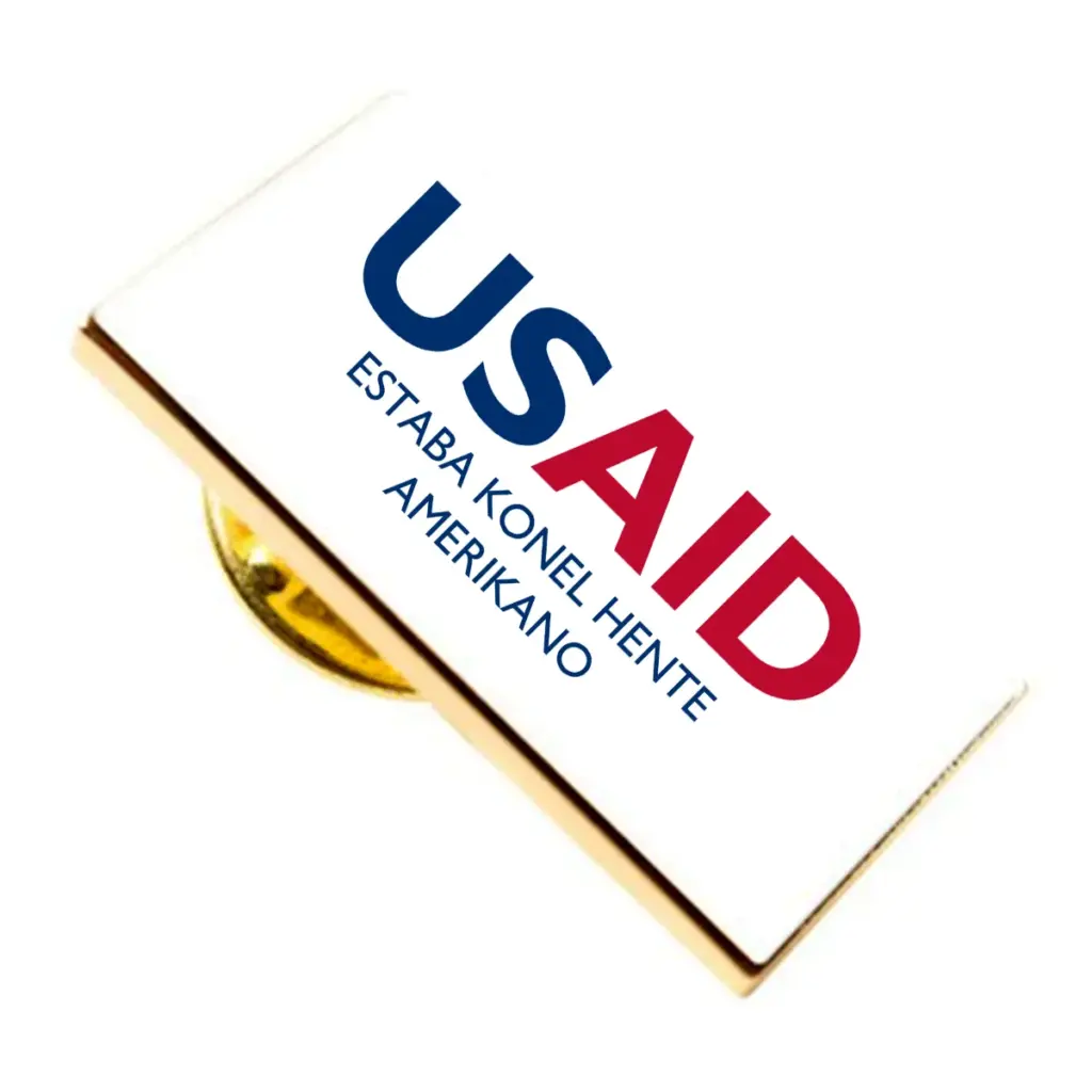 USAID Chavacano Brandmark Lapel Pins with Military Clutch Rectangular Min 100 pcs