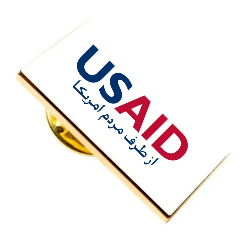 USAID Dari Brandmark Lapel Pins with Military Clutch Rectangular Min 100 pcs