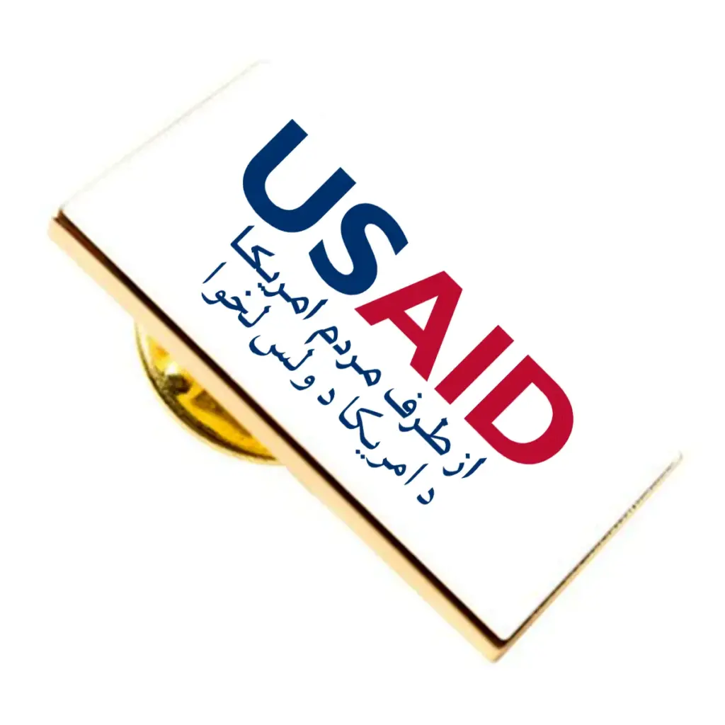 USAID Dari Pashto Brandmark Lapel Pins with Military Clutch Rectangular Min 100 pcs