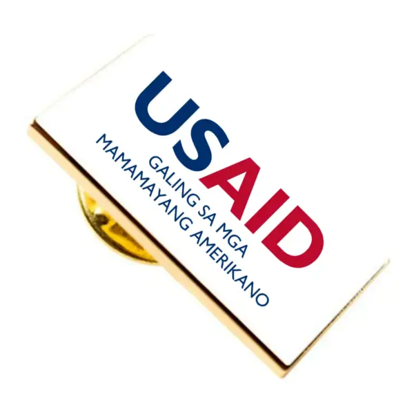 USAID Filipino Brandmark Lapel Pins with Military Clutch Rectangular Min 100 pcs