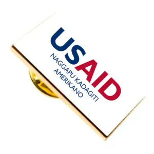 USAID Ilocano Brandmark Lapel Pins with Military Clutch Rectangular Min 100 pcs