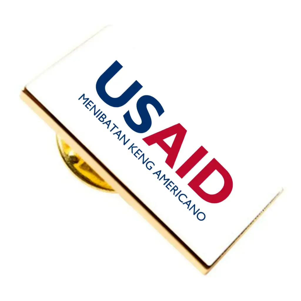 USAID Kapampangan Brandmark Lapel Pins with Military Clutch Rectangular Min 100 pcs