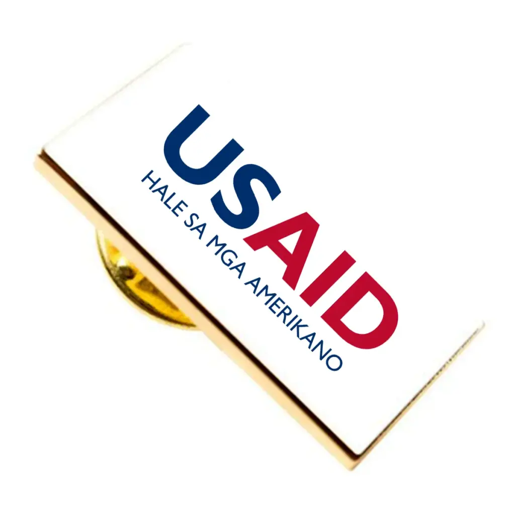 USAID Bicolano Brandmark Lapel Pins with Military Clutch Rectangular Min 100 pcs