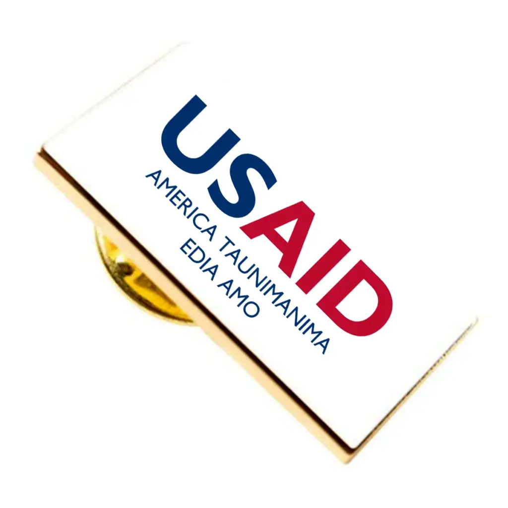 USAID Motu Brandmark Lapel Pins with Military Clutch Rectangular Min 100 pcs